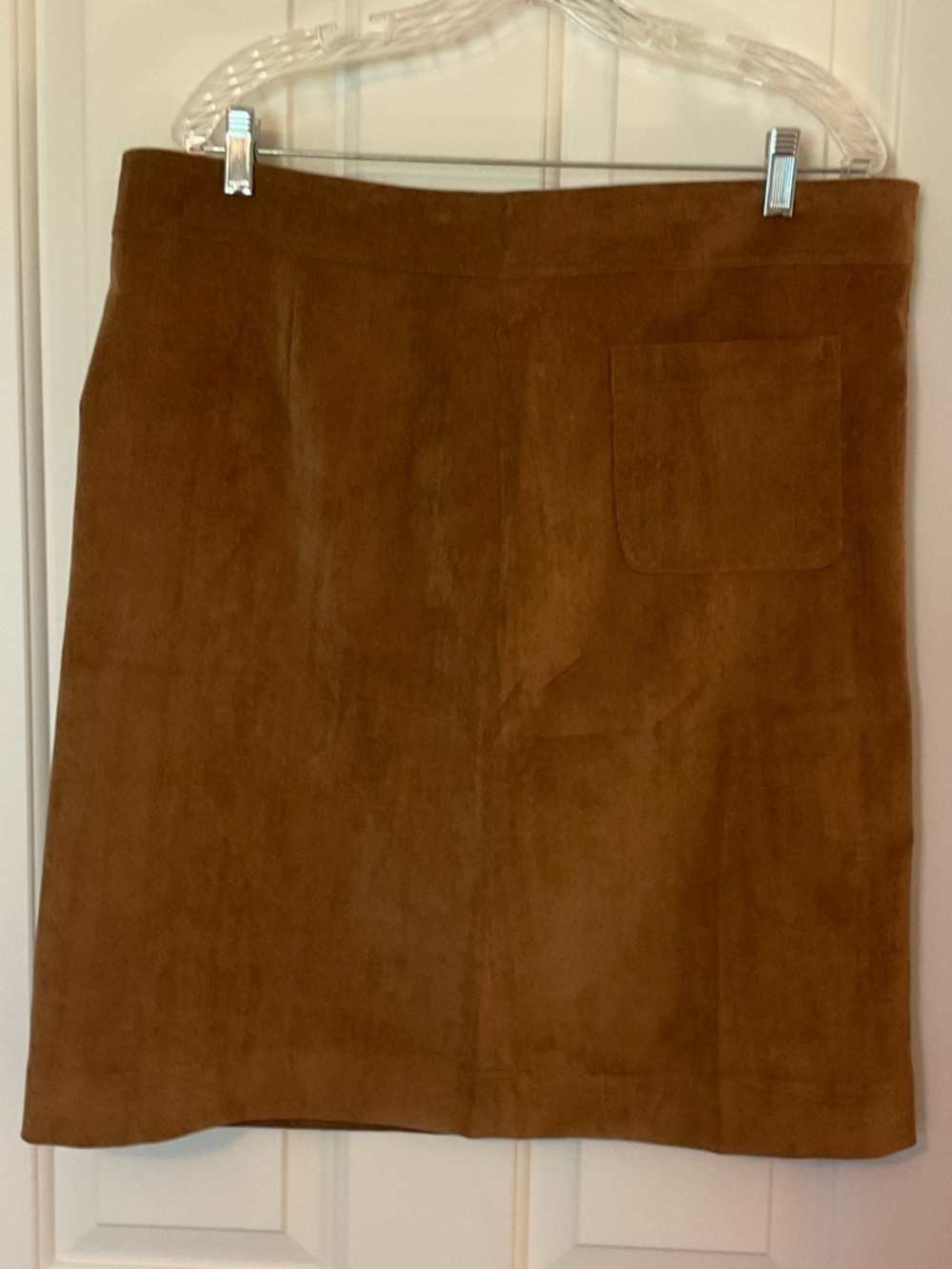 Zac & Rachel Women’s Corduroy Look Side Zip Brown Skirt Size 16 NWTs